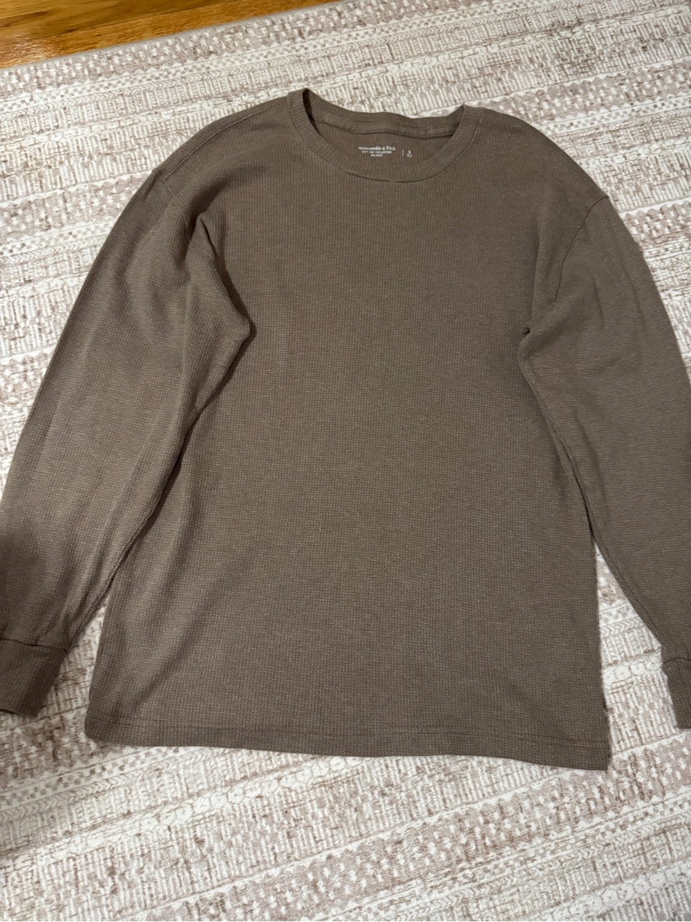Abercrombie & Fitch Men's Long-Sleeve Waffle Crewneck in Brown